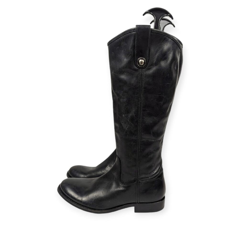 Frye Black Melissa Button Inside Zip Leather Ridi… - image 5